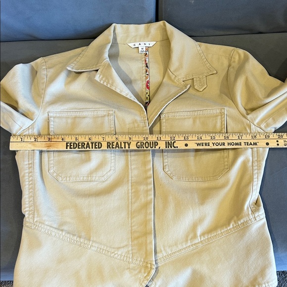 CAbi Women's Light Tan Jean Jacket / Size Medium - Picture 10 of 12